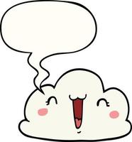 cartoon cloud and speech bubble vector