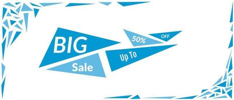 Big sale up to 50 with abstract triangle background. suitable for online shop, web, market, business, etc. vector