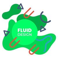 Green fluid design with pretty colored shapes and lines. suitable for background vector