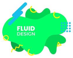 Soft green color fluid design with memphis decoration. suitable for background vector