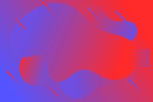 Liquid background in red and blue gradient color with slanted small outline vector