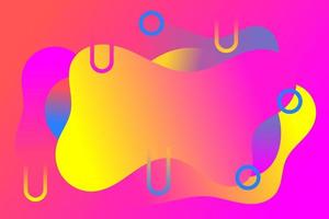 Bright color gradient fluid background with long curved lines and circles vector