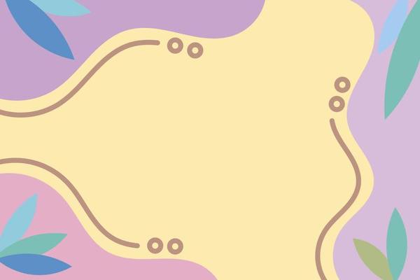 Wavy abstract background with natural leaves and romantic colors