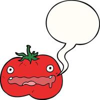 cartoon tomato and speech bubble vector