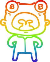 rainbow gradient line drawing cartoon weird alien shouting vector