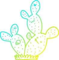 línea de gradiente frío dibujo cactus de dibujos animados vector