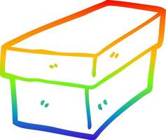 caja de cartón de dibujos animados de dibujo de línea de degradado de arco iris vector