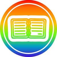 note book circular in rainbow spectrum vector