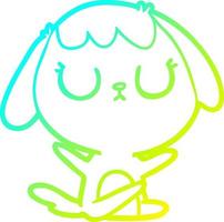 cold gradient line drawing cute cartoon dog vector