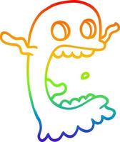 rainbow gradient line drawing cartoon spooky ghost vector