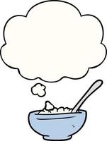 cartoon bowl of rice and thought bubble vector