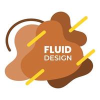 Fluid design in brown color in the center with sloping straight lines. suitable for background vector