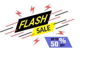 banner publicitario descuento de venta flash con electricidad moderna. adecuado para la tienda en línea vector