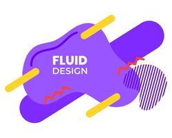 Purple color fluid design with straight lines and memphis. suitable for background vector