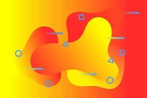 Abstract fluid background with nice flaming colors with long lines and circles vector