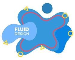 Blue fluid design with nice circles and deep lines vector