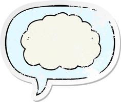 cartoon cloud and speech bubble distressed sticker vector