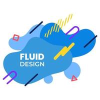 Nice blue color fluid design with nice lines and decorations. suitable for background vector