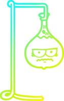 cold gradient line drawing angry cartoon science experiment vector