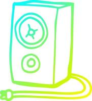 cold gradient line drawing cartoon old wood speaker vector