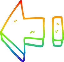 arco iris gradiente línea dibujo dibujos animados flecha roja vector