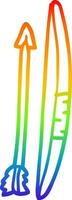 rainbow gradient line drawing cartoon bow and arrow vector