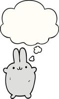 cartoon rabbit and thought bubble vector