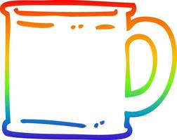 rainbow gradient line drawing cartoon tankard vector