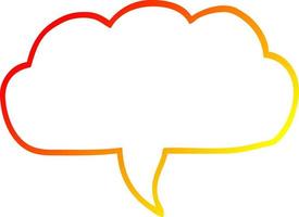 warm gradient line drawing cartoon cloud speech bubble vector