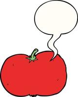 cartoon tomato and speech bubble vector