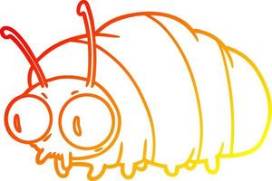 warm gradient line drawing funny cartoon bug vector