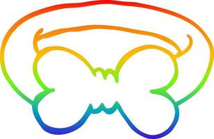 rainbow gradient line drawing cartoon bow tie vector