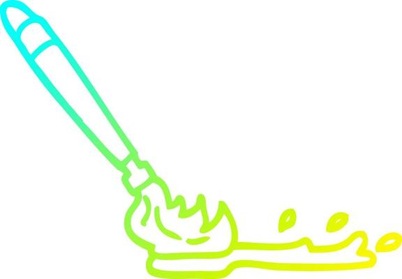 cold gradient line drawing cartoon paint brush