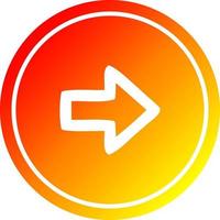direction arrow circular in hot gradient spectrum vector