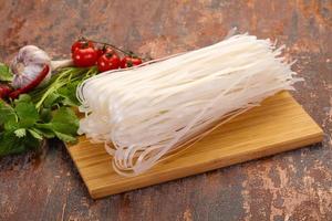 Raw rice noodles photo