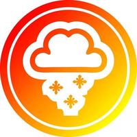 snow cloud circular in hot gradient spectrum vector