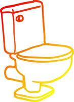 warm gradient line drawing cartoon closed toilet vector