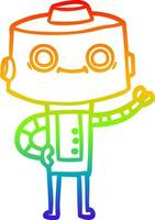 rainbow gradient line drawing cartoon robot vector