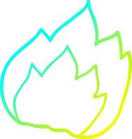 cold gradient line drawing cartoon fire vector