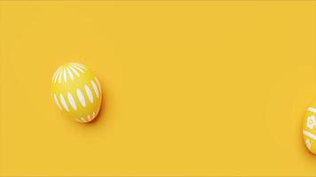 lindo fundo de páscoa com ovos de páscoa coloridos. animação 3D video