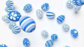 Beautiful Easter background with colorful Easter eggs. 3d animation video