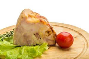 Chicken roll isolated on white background photo