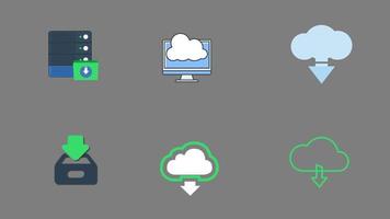 Download Icons Set animation transparent background video