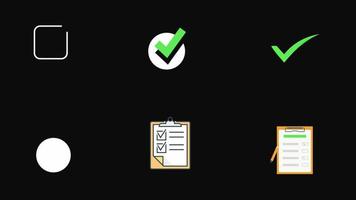 segni di spunta set di icone animazione sfondo trasparente video