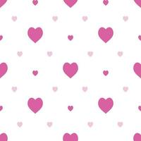 Seamless pattern in stylish light and dark pink hearts on white background for fabric, textile, clothes, tablecloth and other things. Vector image.