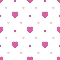 Seamless pattern in stylish light and dark pink hearts on white background for fabric, textile, clothes, tablecloth and other things. Vector image.