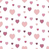 Seamless pattern in stylish cozy pink hearts on white background for fabric, textile, clothes, tablecloth and other things. Vector image.