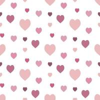 Seamless pattern in stylish cozy pink hearts on white background for fabric, textile, clothes, tablecloth and other things. Vector image.