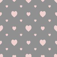 Seamless pattern in stylish light pink hearts on grey background for fabric, textile, clothes, tablecloth and other things. Vector image.