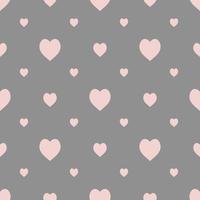 Seamless pattern in stylish light pink hearts on grey background for fabric, textile, clothes, tablecloth and other things. Vector image.